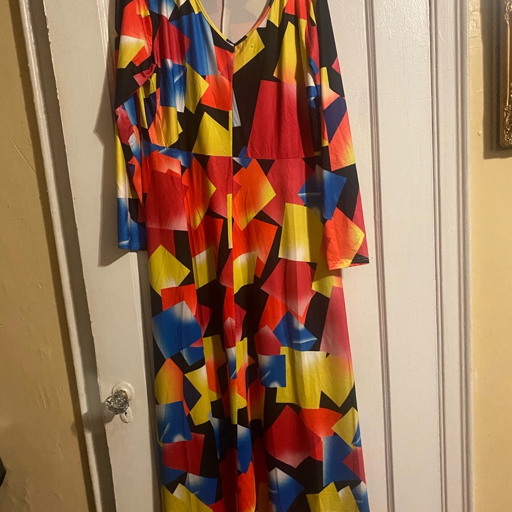 Multi color max dress very long someone tall 5”4 and taller
